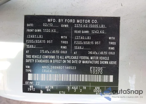 2013 Ford Transit Connect Xlt из США, поврежденный, VIN NM0LS6BN8DT146523